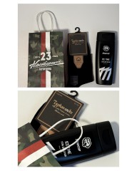 Evazia Подарочный набор для мужчин "Настоящий мужчина", гель д/д 250мл+носки