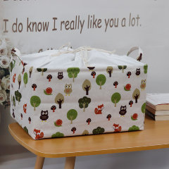 Корзина для хранения тканевая, деревья