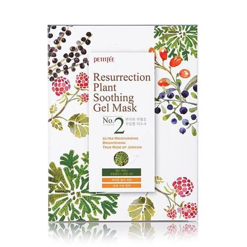 Petitfee Тканевая маска для лица с экстрактом розы Иерихонской Resurrection Plant Soothing Gel Mask, 25мл*10шт