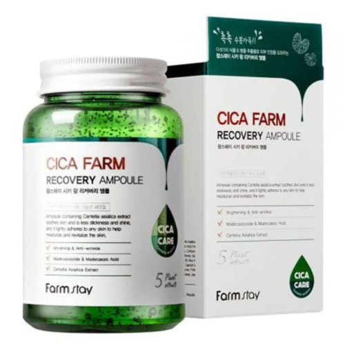 FarmStay Восстанавливающая сыворотка для лица с центеллой Cica Farm Recovery Ampoule, 250мл