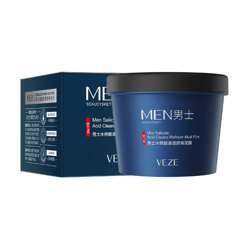 Veze Мужская очищающая маска для лица с салициловой кислотой Men Salicylic Acid Cleans Refresh Mud Film, 100г