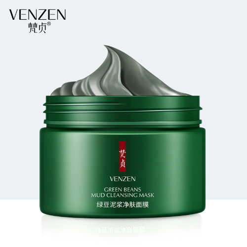 Venzen Глиняная очищающая маска для лица с экстрактом фасоли Green Beans Mud Cleansing Mask, 120г