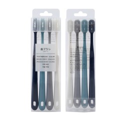 Набор зубных щеток в японском стиле без рисунков, 4шт