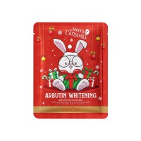Sadoer Отбеливающая тканевая маска для лица в новогоднем дизайне Arbutin Whitening Facial Mask, 25мл