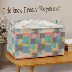 Корзина для хранения тканевая, разноцветные квадраты