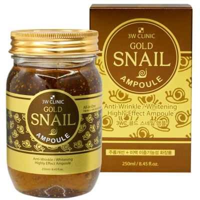 3W Clinic Ампульная сыворотка с улиточным муцином Gold Snail Ampoule, 250мл