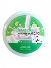 Deoproce Крем для лица и тела с протеинами молока и экстрактом огурца Natural Skin Nourishing Cream Milk Cucumber, 100г