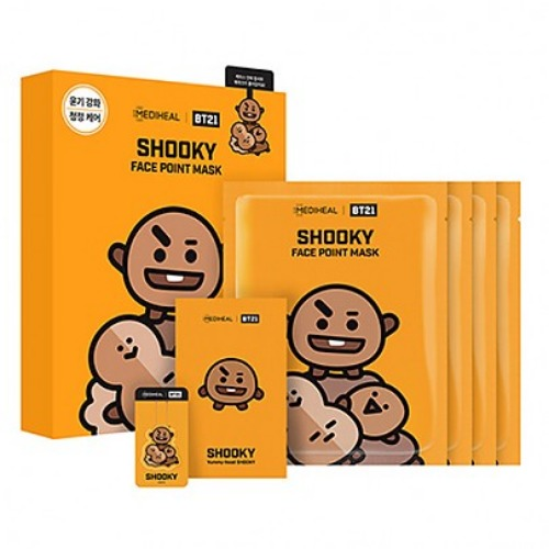 Mediheal Оздоравливающая маска для лица BT21 Shooky Face Point Mask, 4шт