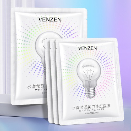 Venzen Отбеливающая тканевая маска для лица с арбутином Whitening Mask, 30г