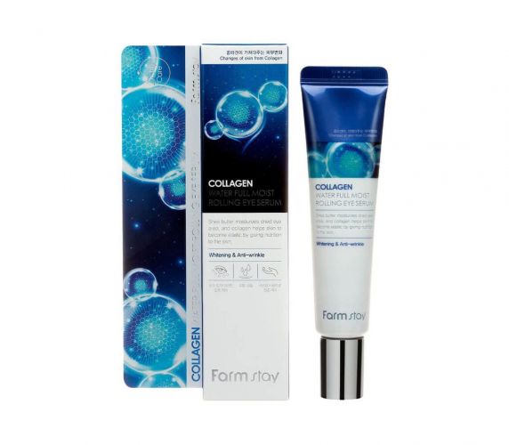 FarmStay Лифтинг-сыворотка для кожи вокруг глаз с коллагеном Collagen Water Full Moist Rolling Eye Serum, 25мл