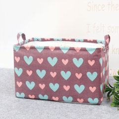 Корзина для хранения тканевая, сердечки