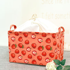 Корзина для хранения тканевая, клубничка