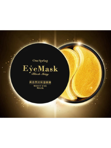 One Spring Гидрогелевые патчи с золотом и гиалуроновой кислотой Eye Mask Black Shiny, 60шт