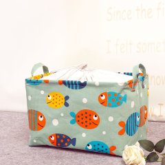 Корзина для хранения тканевая, рыбки