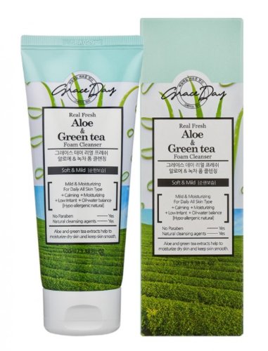 Grace Day Мягкая пенка для умывания с экстрактами алоэ и зеленого чая, 100мл