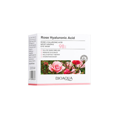 BioAqua Гидрогелевые патчи для кожи вокруг глаз с розовой водой Rose Hyaluronic Acid Moisturizing Eye Mask, 60шт (30пар)