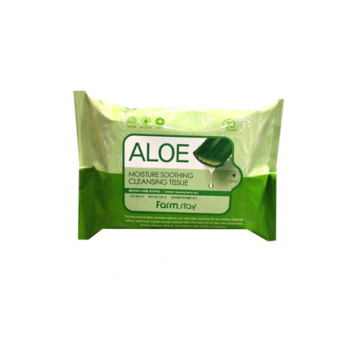 Farmstay Очищающие увлажняющие салфетки с экстрактом алоэ вера Aloe Moisture Soothing Cleansing Tissue, 30шт 