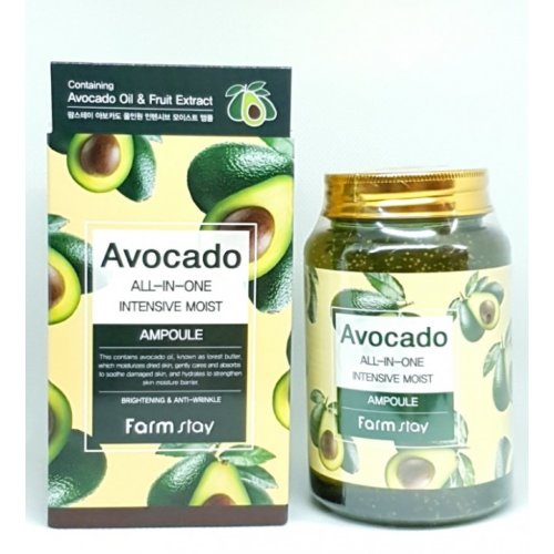 FarmStay Многофункциональная сыворотка для лица с авокадо Avocado All-in-One Intensive Moist Ampoule, 250мл 