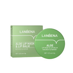 Lanbena Увлажняющая и восстанавливающая маска для губ с алоэ вера Aloe Vera Lip Mask & Lip Balm Nourish & Repair, 6.5г