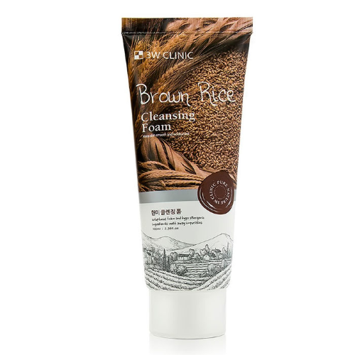 3W Clinic Пенка для умывания с экстрактом бурого риса Cleashing Foam Brown Rice, 100мл 