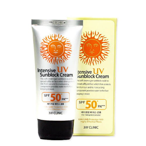 3W Clinic Интенсивный солнцезащитный крем Intensive UV Sunblock Cream, 70мл