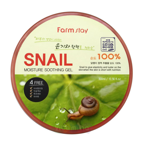 Farm Stay Увлажняющий успокаивающий гель c муцином улитки Snail Moisture Soothing Gel, 300мл