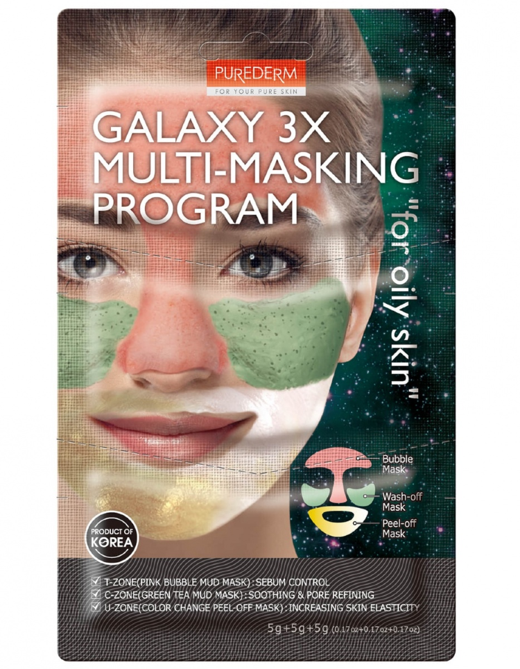 Маска для лица for Dry Skin/for oily Skin Galaxy 3x Multi-Masking program (Purederm). Purederm Galaxy 3x Multi-Masking program for Dry Skin. Galaxy 3x Multi-Masking program for oily Skin. Пуредерм маска для лица.