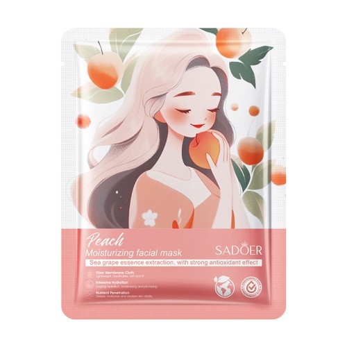 Sadoer Тканевая маска для лица с экстрактом персика Peach Moisturizing Facial Mask, 25мл