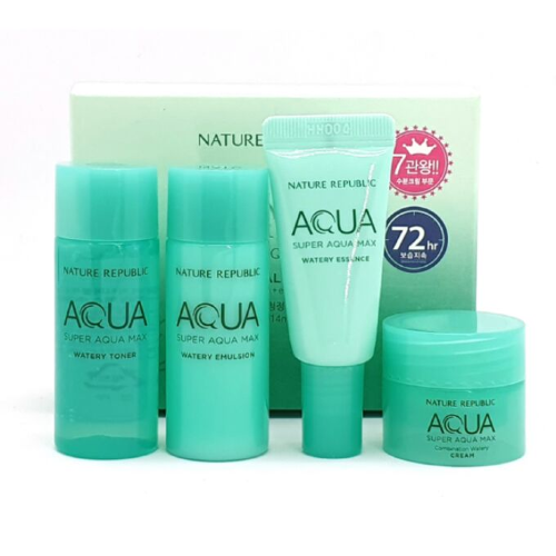 Nature Republic Набор увлажняющих миниатюр Super Aqua Max Trial Kit, 20 мл + 20 мл + 5 мл + 5 мл