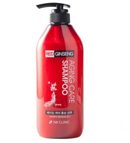 3W Clinic Шампунь для волос с красным женьшенем Red Ginseng Aging Care Shampoo, 500мл