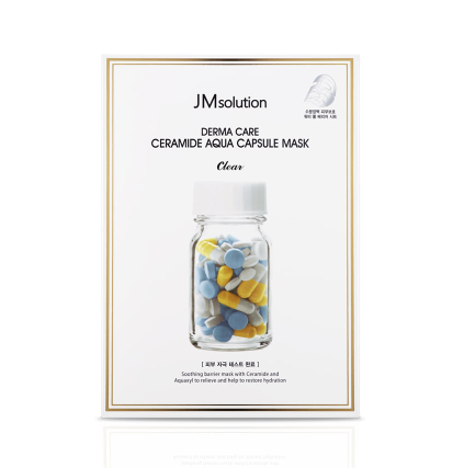 JMsolution Набор успокаивающих целлюлозных тканевых масок для лица Derma Care Ceramide Aqua Capsule Mask Clear, 30мл*10шт