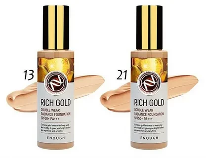 Enough Тональная основа с золотом для сияния кожи Rich Gold Double Wear Radiance Foundation Spf50+ Pa+++, 100г