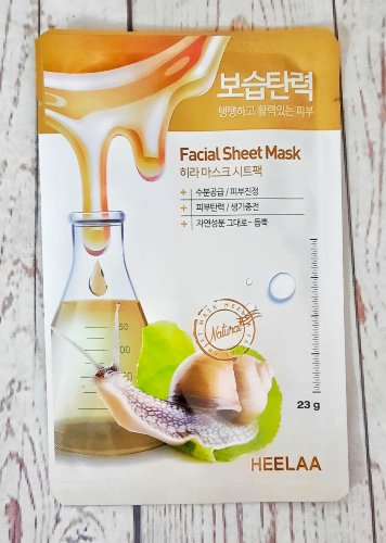 Heelaa Тканевая маска с муцином улитки Facial Sheet Mask, 23 гр.