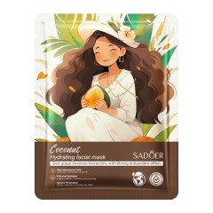 Sadoer Тканевая маска для лица с экстрактом кокоса Coconut Hydrating Facial Mask, 25мл