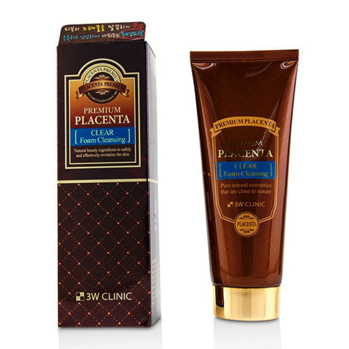 3W Clinic Пенка для умывания с плацентой Premium Placenta Clear Foam Cleansing, 180мл