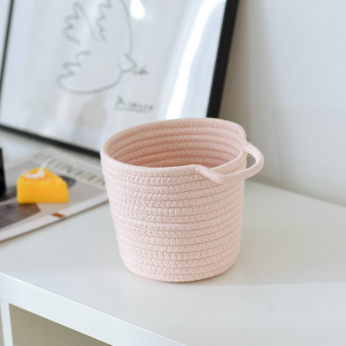 Корзинка для хранения плетеная розовая