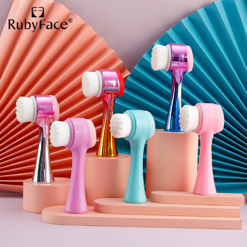 Ruby Face Двусторонняя силиконовая щетка для очищения лица, 1шт