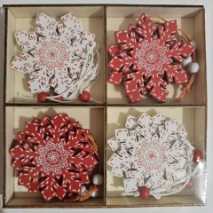 Evazia Набор деревянных елочных игрушек &quot;Снежинки&quot;, 12 в 1, 1шт  