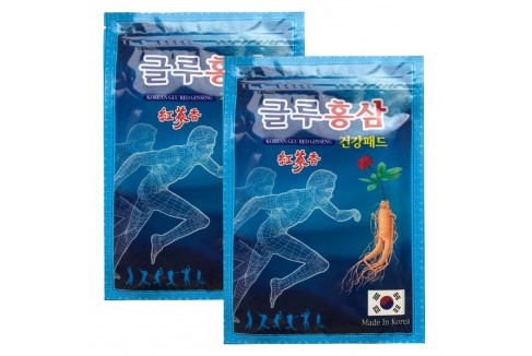 Korean Glu Обезболивающий пластырь с глюкозамином и красным женьшенем Red Ginseng, 25шт