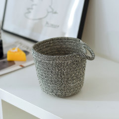 Корзинка для хранения плетеная серая в крапинку 