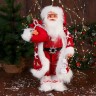Санта Клаус с мешочком подарков и фонариком, 48см 