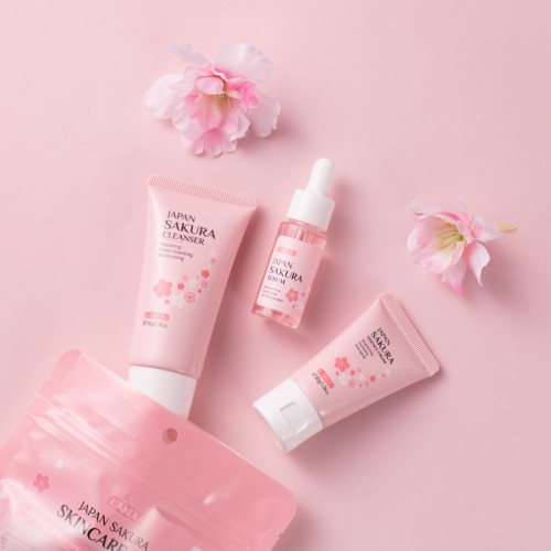 Laikou Набор для ухода за кожей лица (пенка, сыворотка, крем для лица), 50г+17мл+30г