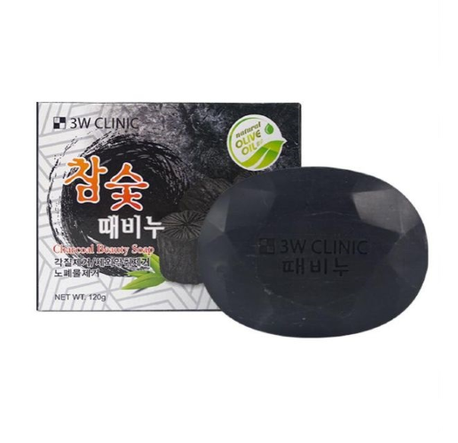 3W Clinic Мыло с черным углем Charcoal Beauty Soap, 120г