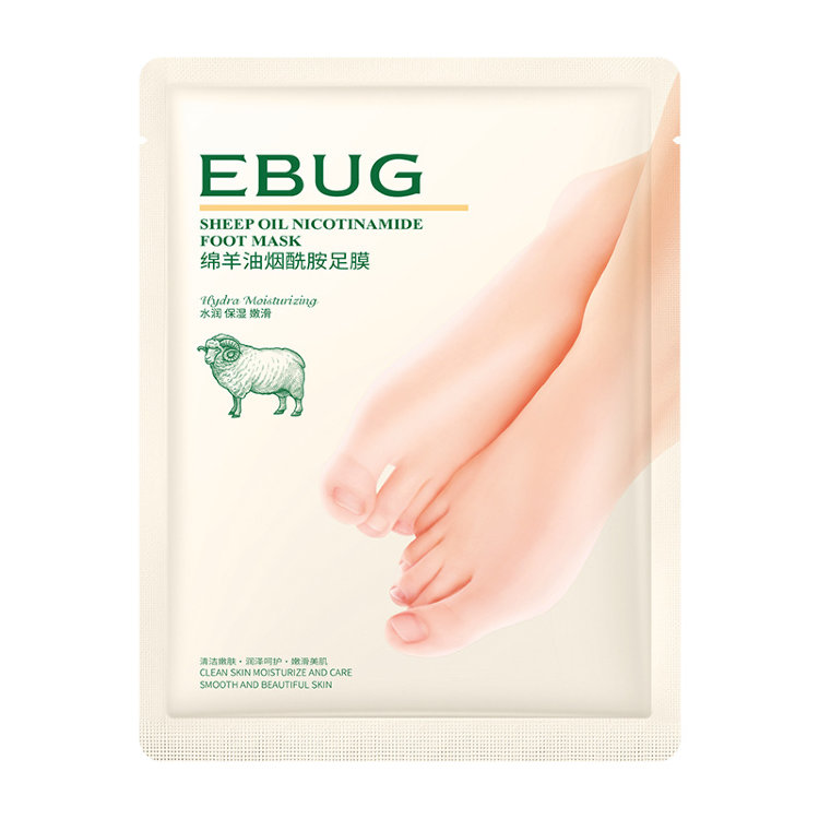 Ebug Тканевая маска-носочки с овечьим маслом и никотиномидом Sheep Oil Nicotinamide Foot Mask, 35г