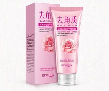 BioAqua Увлажняющий очищающий пилинг для лица с экстрактом розы, 120г