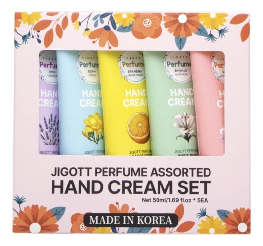 Jigott Набор парфюмированных кремов для рук Perfume Assorted Hand Cream Set, 50мл*5шт