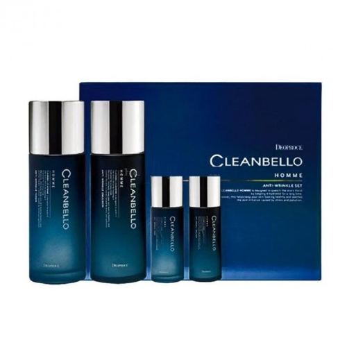 Deoproce Антивозрастной мужской набор для ухода за кожей лица Cleanbello Homme Anti-Wrinkle Set, 150 мл + 30 мл + 150 мл + 30 мл