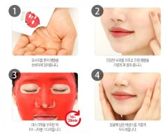 So Natural Успокаивающая тканева маска для лица с растительными экстрактами PH 5.5 Red Ampoule Mask, 30мл