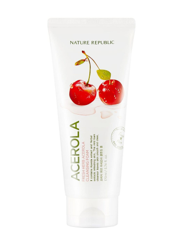 Nature Republic Пенка для умывания с экстрактом ацеролы Fresh Herb Acerolla Cleansing Foam, 170мл