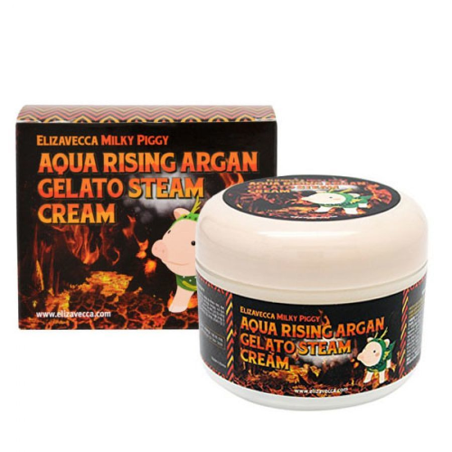 Elizavecca Паровой увлажняющий крем для лица Milky Piggy Aqua Rising Argan Gelato Steam Cream, 100мл